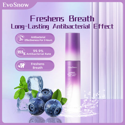 EvoSnow Blueberry Mouth Spray Bad Breath Treatment Freshener Mouthwash